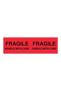 "Fragile Handle With Care", 3" x 10", Fluorescent Red, 250 Labels/Roll Big Discount Cheap Pice
