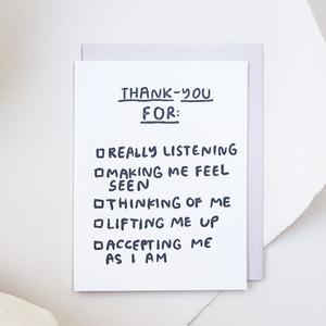 Thank-You Checklist Card Outlet View