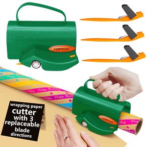 PERFYCUT Wrapping Paper Roll Cutter Tool with 3 pcs Replaceable Blade Kit Gift Wrapping Paper Cutter for Christmas and Birthday Wrapping Paper Gift Wrap Cutter Holder Tube Dispenser Slicer Trimmer. 2025 Cheap Online
