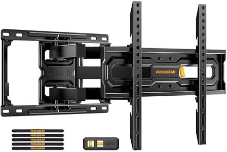 Perlegear Full Motion TV Mount for 32-65 Inch TVs up to 99 lbs, Max VESA 400x400mm, Fits 16/12 Wood Studs, Height Adjustable Pre-Assembled TV Wall Mount, Tool-Free Tilt, Swivel & Extension, PGMF21 Sale New Styles