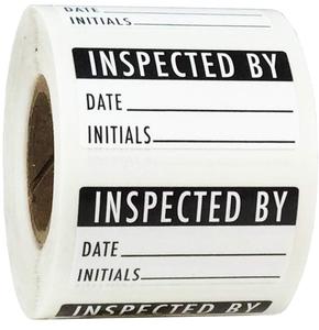 "Inspected by" Rectangle Labels, Adhesive Stickers, 0.75" x 1.5", Pack of 500 Free Shipping Shop