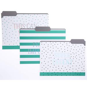 "Graphique Green Dots File Folder Set Each Folder Measures 11.75" x 9.5", Set Includes 9 Folders with 3 Unique Designs, Durable Triple-Scored Coated Cardstock" (FIF045) Free Shipping Pices