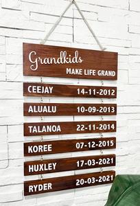 Grandkids Birthday Chart for Grandparents Free Shipping Order