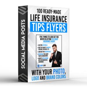 100 Life Insurance Tips Flyers for Social Media - With Your Photo Browse Cheap Pice