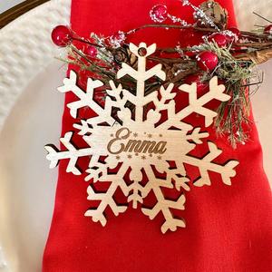 Personalized Snowflake Stocking Wooden Name Tag With Credit Card Online