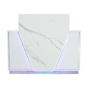 LUX V550 Reception Front Desk Marble Design with LED :: White The Cheapest Cheap Online