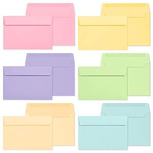 Invitation Envelopes, 120-Pack 4x6 Envelopes for Invitations, Pastel Colored Envelopes, A4, 4 1/4 x 6 1/4 Inches, 6 Colors Discount Inexpensive