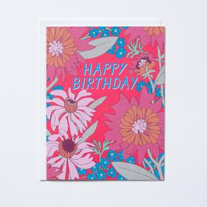 60s Floral Birthday Card Huge Surprise Cheap Pice