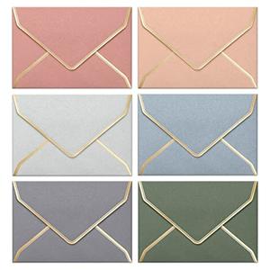 Invitation Envelopes, 60-Pack 4x6 Envelopes for Invitations, Gold Foil Bordered Colored Envelopes, A4, 4 1/4 x 6 1/4 Inches, 6 Morandi Colors Buy Cheap Choice