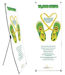 10K Steps Banner and Banner Stand 24" X 67" Shop For Online