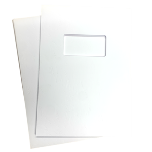A4 White Leathergrain Binding Covers With Window Cut-Out & Plain 230gsm (200) Cheap Sale Now