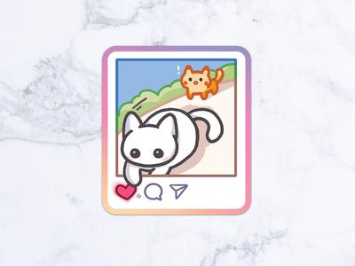 Cat Instagram Like Follow 3" Sticker High Quality Cheap Pice