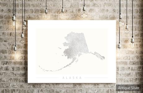 Alaska Map: State Map of Alaska - Colour Series Art Print Outlet Pices