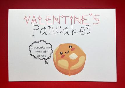 Sweet Valentine's Day Pancakes Card Couples Funny Gift | Cute Valentines Day Card Clearance Store For Sale