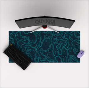 Contour Topographic Map Navy-Aqua Mousepad Deskmat Discount 2025 Newest