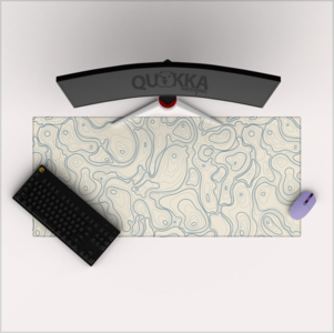 Contour Topographic Map Ivory-Blue Topo Mousepad Deskmat Latest Collections For Sale