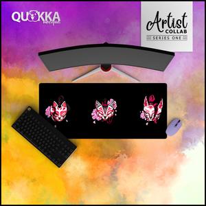 Japanese Kitsune Mask Design Mousepad | Artist Collab x Ame Official Site For Sale