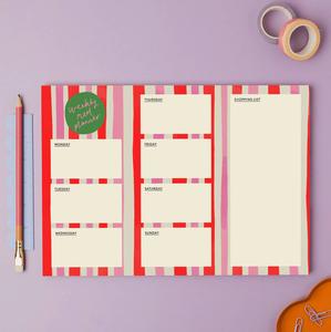 A4 Weekly Meal Planner - Stripes With Credit Card Online