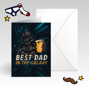 Best Dad in The Galaxy - Father's Day Card Cheap View