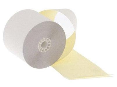2 1/4" x 90' 2-Ply Carbonless Paper (50 rolls/case) - White / Canary Free Shipping Shop