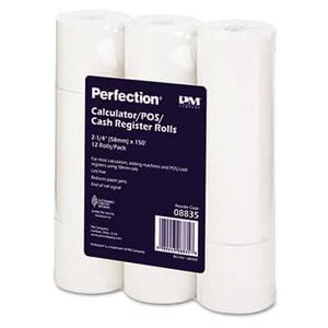 2 1/4" x 150' One-Ply Adding Machine/Calculator Paper Rolls; 12 rolls/carton - White Outlet Locations