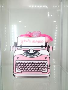 Personalized Pink Typewriter Brush Holder With Paypal Online