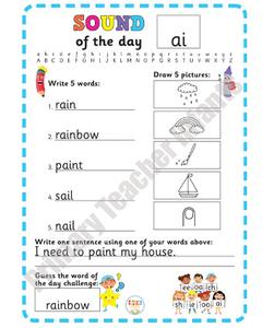 Sound of the Day Print & Cursive - Digraphs, Sounds and Rhyme Cheap Best Store To Get