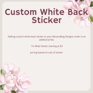 * Custom White Back Sticker * Cheap Sale Sale