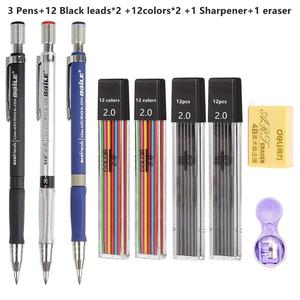 2.0 mm Mechanical Pencils Set 2B Automatic Student Pencils Color/Black Lead Refills Art Sketch Kawaii Really Cheap Shoes Online