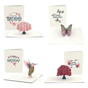 4er-Pack Garten Geburtstags-Notizkarten 3D Pop-Up Kartenpaket Cheap Sale Marketable