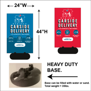 "CARSIDE DELIVERY" SIDEWALK SIGNS - WITH INSTRUCTIONS Free Shipping Genuine