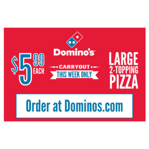 "$5.99 Large 2-Topping Pizza" Banner Cheap Sale Tumblr