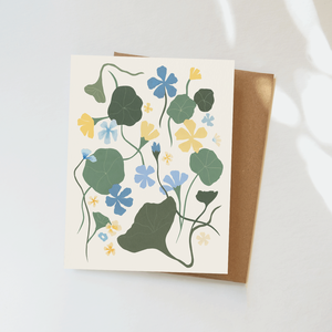 Blue Nasturtiums Greeting Card Shipping Outlet Store Online