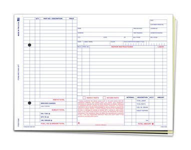 Repair Order Forms 3 Part - Pack of 100 Clearance Footaction