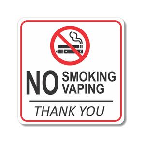 Static Cling Square - No Smoking or Vaping - 20 per sheet Low Pice Sale Online