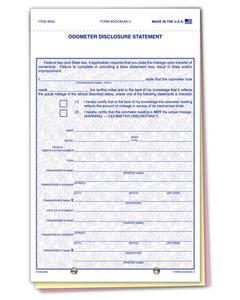Odometer Disclosure Statements - 100 Count Best Place To Buy Online