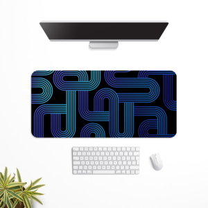 Dark Blue Geometric Pattern Desk Mat | Desk Pad | Mouse Pad Online Online Outlet Sale