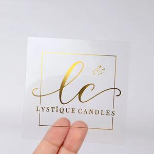 100pcs/Lot Personalized Custom Logo Stickers Clear Transparent Gold Foil Silver Business Logo Stickers Sale Low Cost