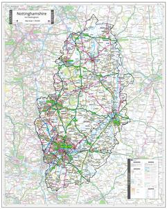 Nottinghamshire County Map (2021) Cheap Excellent