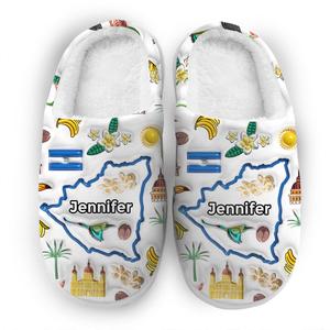 Custom Nicaragua Map And Symbols Slippers Clearance Cheap Online