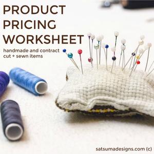 Product Pricing Worksheet for Handmade and Contract Sewn Items Discount Latest Collections
