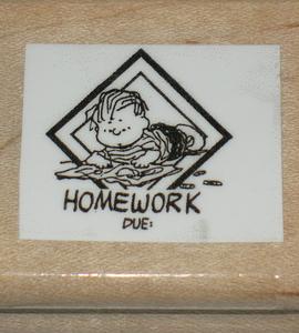 "Homework Due" Rubber Stamp (NEW/Remounted) Cheap 100% Authentic