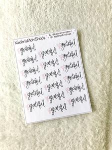 Grateful Mini Sticker Sheet - Handlettered Geniue Stockist For Sale