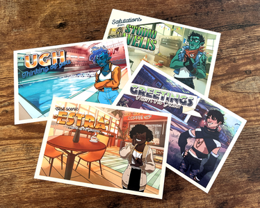 Dames and Dragons College AU Postcard Set Free Shipping Fast Delivery