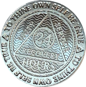 24 Hours .999 Fine Silver Mirror Finish AA Medallion Recoverychip Reflex Sobriety Chip Cheap 2025 Newest