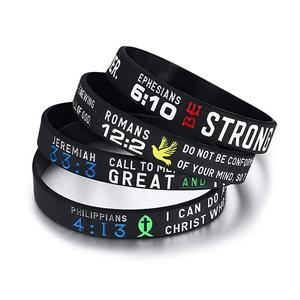 Bible Verse Bracelet <br> Wristbands 4PCS (Silicone) Outlet Hot Sale