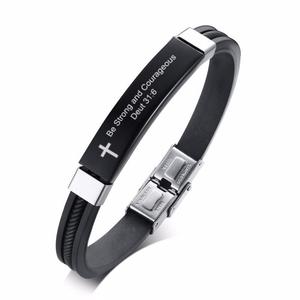 Bible Verse Bracelet <br> Deuteronomy 31:6 (Silicone) Free Shipping New Styles