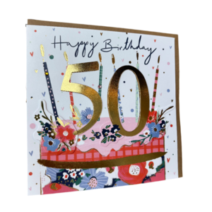 50th Floral Cake | Greeting Card Outlet Cheap