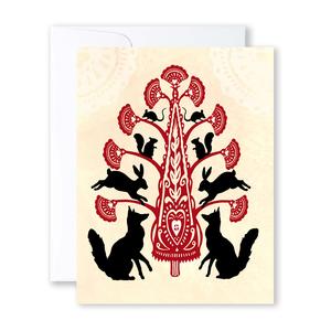 Nordic Animal Tree- note card Sale Visit