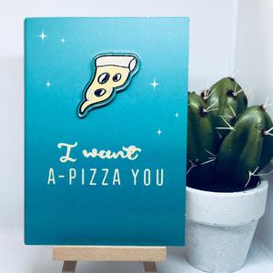 'I Want A Pizza You' Blank Card & Pin Set Cheap Buy Authentic